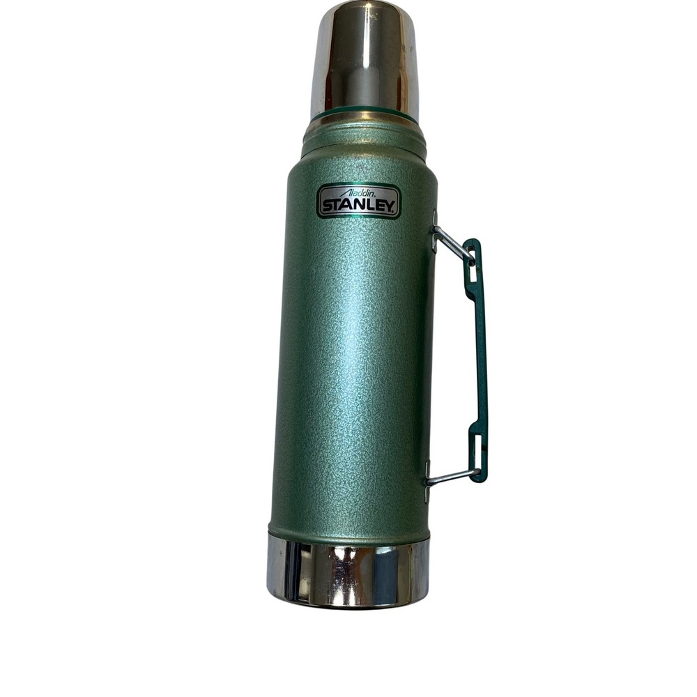 Vintage 1991 Aladdin Stanley A-944DH Quart Thermos Green Hammertone USA